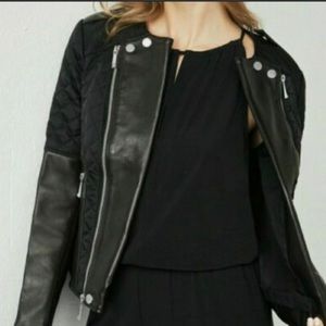 BCBGMaxazria Logan Quilted Moto Jacket
